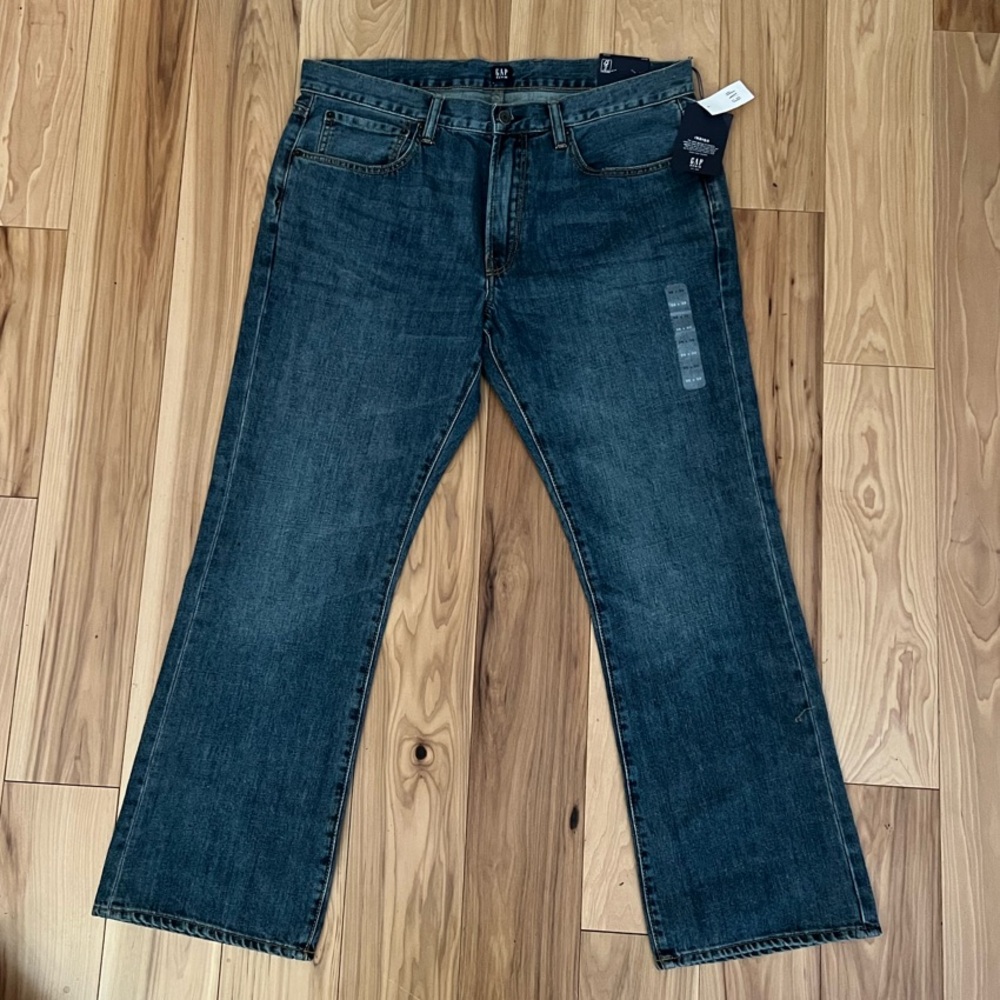 GAP Blue Bootcut Jeans with Distressed Details
